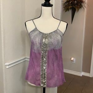 Rebecca Beeson purple and gray top